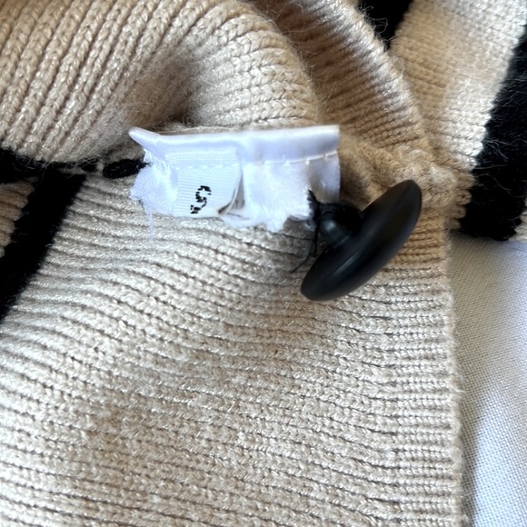 Tan with black stripes crop sweater. - Picture 4 of 6